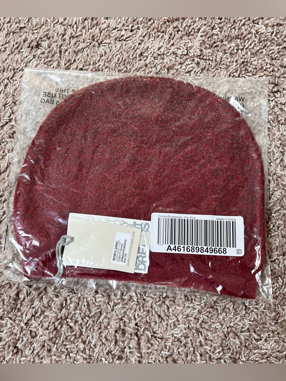 Barefoot Dreams CozyChic Lite Confetti Beanie - Crimson Rosewood